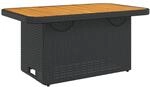 vidaXL Gartentisch Schwarz 90x55x71 cm Poly Rattan und Akazienholz