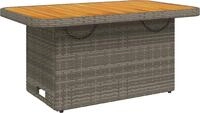 vidaXL Gartentisch Grau 90x55x71 cm Poly Rattan und Akazienholz