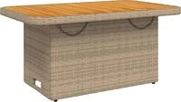 vidaXL Gartentisch Beige 90x55x71 cm Poly Rattan und Akazienholz