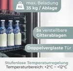 Bomann&reg; K&uuml;hlschrank mit Glast&uuml;r | | 143cm | Getr&auml;nkek&uuml;hlschrank 2 - 12&deg;C 