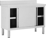 vidaXL Arbeitsschrank mit Schiebet&uuml;ren 120x50x(95-97) cm Edelstahl - Grau