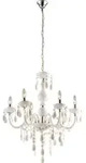 Globo Lighting Luster Metall verchromt, 6x E14 - Wei&szlig;