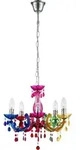 Globo Lighting Luster Metall verchromt, 5x E14 - Wei&szlig;