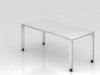 B&uuml;ro Schreibtisch 180x80 cm Modell QS19 W = Wei&szlig;-graphit