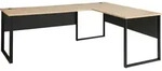 Eckschreibtisch - B 233 cm - Artisan Eiche Nachbildung - Schwarz - Metallgestell -
