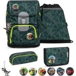 Belmil Motion ergonomisches Schulranzen Set 5-teilig "Green Splash" aus...