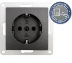 Schutzkontakt-Steckdose McPower "Flair", 250V/16A, Klemmanschluss, anthrazit, matt -