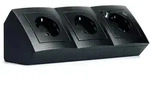 Steckdosenblock McPower Flair matt schwarz 3-fach Schutzkontakt + USB-C/USB-A -
