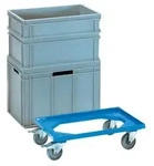 Fetra Transportroller L610x410mm offener ABS-Kunststoffrahmen blau Tragf&auml;higkeit 250