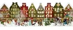 Nostalgisches H&auml;userleporello Adventskalender - Braun