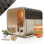 Artsauna Fasssauna Nolvik XXL, mit 8 kW Ofen & Zubeh&ouml;r f&uuml;r Garten, Cube Design