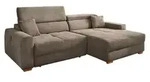 Ecksofa - Taupe - Cord - elektr. Sitztiefenverstellung - Taupe