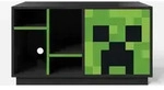 TV-Lowboard 'Minecraft' mit T&uuml;r mit Push-Open und 4 offenen F&auml;chern - Schwarz 