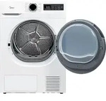 Midea MD110H80B-D, Freistehend, Frontlader, W&auml;rmepumpe, Wei&szlig;, Tasten, Drehregler,