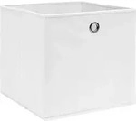 vidaXL Aufbewahrungsboxen 10 Stk. Vliesstoff 28x28x28 cm Wei&szlig; - Wei&szlig;