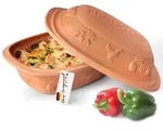 R&ouml;mertopf Gro&szlig;er Br&auml;ter RUSTICO, f&uuml;r 6 Personen, Terrakotta