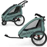 Qeridoo QUPA Plus 1 - Kinderfahrradanh&auml;nger f&uuml;r 1 Kind, Farbe: Mineral Blue Blau