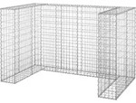 vidaXL Gabionenwand f&uuml;r M&uuml;lltonnen Verzinkter Stahl 180x100x110 cm - Silber