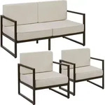 tectake&reg; Garten-Loungeset Comosa f&uuml;r 4 Personen, XXL-Polsterung - Braun