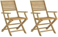 vidaXL Klappst&uuml;hle, 2 St&uuml;ck, 54,5 x 61,5 x 86,5 cm, Massivholz Akazie