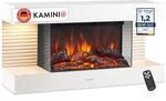 KAMINIO Elektrokamin LIZ - Elektrischer Wandkamin mit Heizung, 3D-Flammeneffekt,