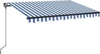 vidaXL Markise Manuell Einziehbar mit LED 350x250 cm Blau und Wei&szlig;