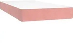 vidaXL Taschenfederkernmatratze Mittel Rosa 100x220x20 cm Samt - Rosa/Wei&szlig;