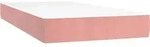 vidaXL Taschenfederkernmatratze Mittel Rosa 90x220x20 cm Samt - Rosa/Wei&szlig;