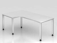 B&uuml;ro Schreibtisch 200x120 cm Winkelform Modell QS82 W = Wei&szlig;-graphit