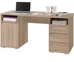 Schreibtisch - Eiche Sonoma Nachbildung - 145 x 65 cm - 3 Schubladen - Braun
