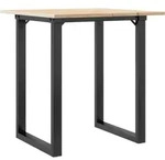 vidaXL Esstisch O-Gestell 60x60x75 cm Massivholz Kiefer und Stahl - Braun