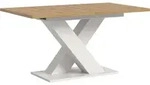 Esstisch ausziehbar Artisan Wei&szlig; X-Fu&szlig;gestell 150-190cm - Braun