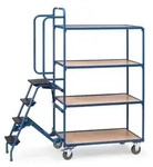 fetra 2108, Stahl, Transportwagen, Blau, 250 kg, 4 Rad/R&auml;der, 12,5 cm