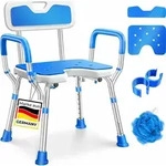 KESSER&reg; Duschhocker mit Lehne h&ouml;henverstellbar 38-54cm, 150kg, Anti-Rutsch,...