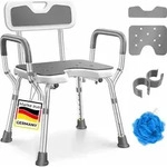 KESSER&reg; Duschhocker mit Lehne h&ouml;henverstellbar 38-54cm, 150kg, Anti-Rutsch,...