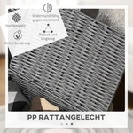 HOMCOM Ratten Aufbewahrungsboxen 3er-Set 18L, 12L, 7L Aufbewahrungskorb - Grau