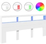 LED-Kopfteil mit Ablagen Wei&szlig; 220x17x102 cm - Wei&szlig;