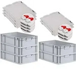 SuperSparSet 5x Eurobox NextGen Economy mit Scharnierdeckel und roten