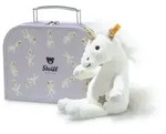 Steiff Kuscheltier Soft Cuddly Friends Schlenker Einhorn Unica im Koffer Wei&szlig; (20cm)