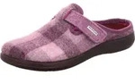 Rohde Damen Pantoffel Hausschuh aus Softfilz mit Karomuster und Riemen Bari 6557,