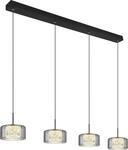 Globo Lighting H&auml;ngeleuchte Metall schwarz matt, Glas rauchfarben, Acryl klar, Kabel