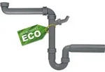KIRCHHOFF ECO SAVE Raumspar Siphon K&uuml;chensp&uuml;le, Abfluss f&uuml;r Sp&uuml;le K&uuml;che aus