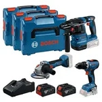 Combo Kit 18V-Set mit 3 Werkzeugen: GSR + GBH + GWS + 2x GBA 5.0 Ah + GAL 18V-40