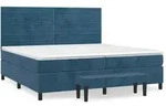 vidaXL Boxspringbett mit Matratze Dunkelblau 200x200 cm Samt - Blau