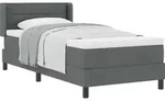 vidaXL Boxspringbett mit Kopfteil Dunkelgrau 200 x 80 cm Stoff - Grau