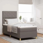 vidaXL Boxspringbett mit Kopfteil Taupe 100 x 200 cm Stoff - Taupe