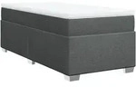 vidaXL Boxspringbett mit Matratze Dunkelgrau 80x200 cm Stoff - Grau