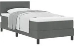 vidaXL Boxspringbett mit Kopfteil Dunkelgrau 80 x 200 cm Stoff - Grau