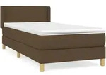 vidaXL Boxspringbett mit Matratze Dunkelbraun 90x190 cm Stoff - Braun