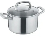 Kochtopf mit Glasdeckel 20 oder 24 cm, poliert - Tricion Resist